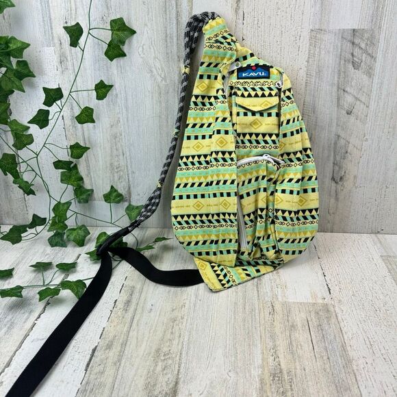 KAVU Rope Bag Cotton Shoulder Sling Backpack Spring Montage - Picture 1 of 11